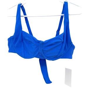 Swimsuits For All Camille Collection Size Large Blue Bikini Top Bathing Suit